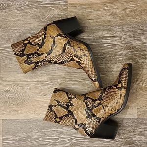Zara Snake Print Boots Size 38/7